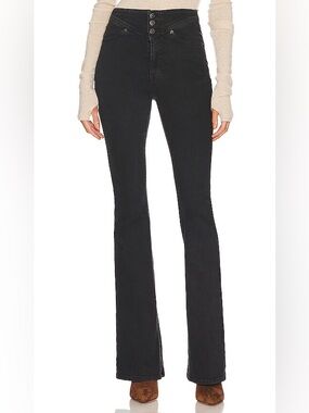 Veronica Beard Beverly Skinny Flare High Rise Dark Gray Flared Jeans 27